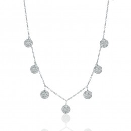 An 18k White Gold 7 Disc Necklace 