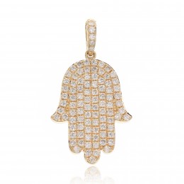 18k Rose Gold Diamond Hamsa Pendant 