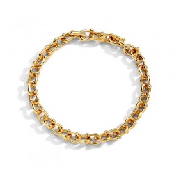 SYNA 18k Yellow Gold Mogul Diamond Horse Shoe Bracelet