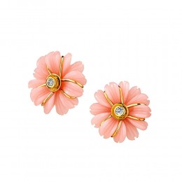 SYNA Jardin Pink Opal Flower Earrings