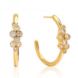 SYNA Cosmic Diamond Round Hoops