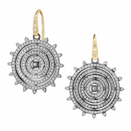 SYNA Cosmic Oxidized Silver Sun Earrings