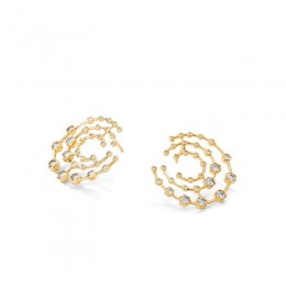 SYNA 18k Yellow Gold Geometrix Diamond Earrings