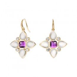 SYNA 18k Yellow Gold Mogul Flower Earrings