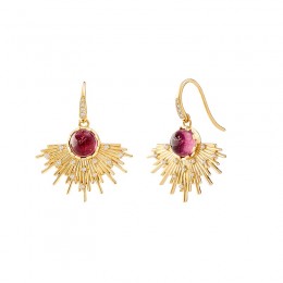Syna 18k Yellow Gold Cosmic Pink Tourmaline Dangle Earrings