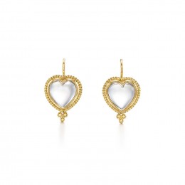 Temple St. Clair 18k Braided Heart Earrings 