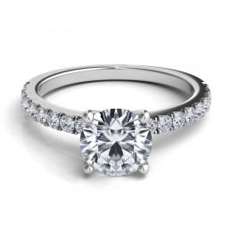A Platinum Pave Four Prong Engagement Ring