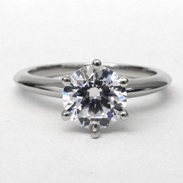 A Platinum Six Prong Engagement Ring Setting