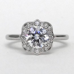 A Platinum Semi Mount Engagement Ring 