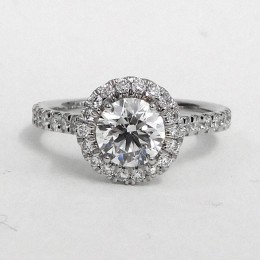 A Platinum Semi Mount Engagement Ring 