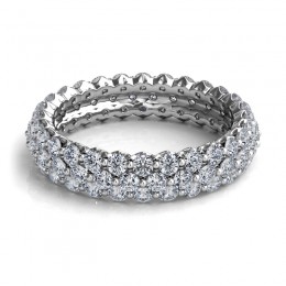 A Platinum Three Row Diamond Band