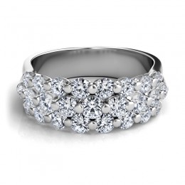 A Platinum Three Row Diamond Band