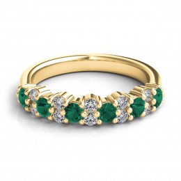 An 18k Yellow Gold Emerald And Diamond Ring