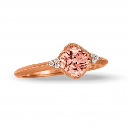 Doves 18k Rose Gold Morganite And Diamond Ring
