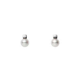 Mikimoto Akoya Cultured Pearl Earrings In 18k White Gold