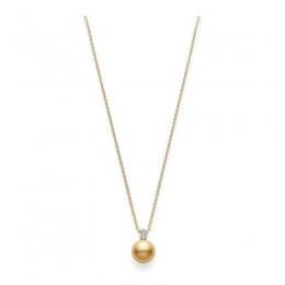 Mikimoto Golden South Sea Pearl Pendant Necklace In 18k Yellow Gold