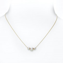 Mikimoto Pearls In Motion Akoya Cultured Pearl Necklace In 18k Yellow Gold