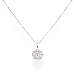 Mikimoto Akoya Cultured Pearl Pendant With Diamonds In Rose Gold