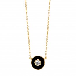 SYNA 18k Yellow Gold Enamel & Diamond Necklace