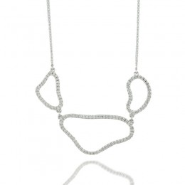 18K White Gold Necklace With All White Diamonds