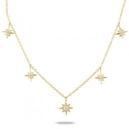 14K Yellow Gold Diamond Necklace