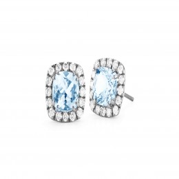 A & Furst Dynamite 18k Blackened Gold Blue Topaz And Diamond Stud Earrings 