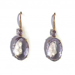 A & Furst Lilies 18k Rose Gold Rose De France Drop Earrings 