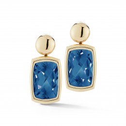 A & Furst Gaia 18k Yellow Gold London Blue Topaz Drop Earrings