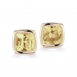 A & Furst Gaia 18k Yellow Gold Citrine Stud Earrings 