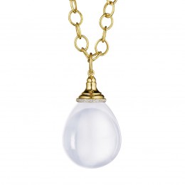 SYNA 18k Yellow Gold Large Mogul Drop Pendant With Diamonds