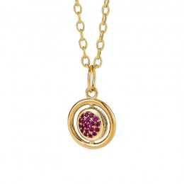 Syna 18k Yellow Gold Cosmic Swivel Ruby & Diamond Charm