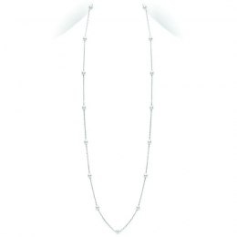 Mikimoto 32 Inch Akoya Cultured Pearl Station Necklace In White Gold