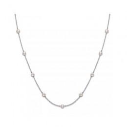 Mikimoto Akoya Pearl Necklace In 18k White Gold 