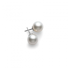 Mikimoto White South Sea Stud Earrings In 18k White Gold