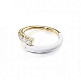 Melissa Kaye White Enamel Lola Ring