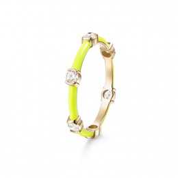 Melissa Kaye Neon Yellow Enamel Zea Ring