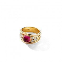 SYNA 18k Yellow Gold Mogul Sugarloaf Diamond Band