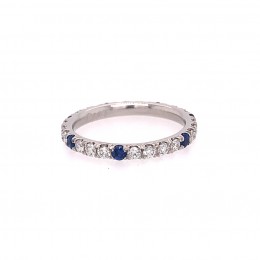A Platinum Sapphire And Diamond Eternity Band.