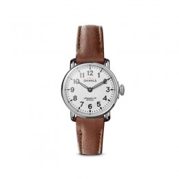 Runwell 2H 28mm, Dark Cognac Leather Strap Watch