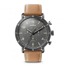 Canfield Sport 45mm, Natural Leather Strap Watch