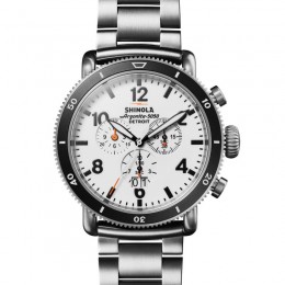 Runwell Sport 48mm, Chronograph White Dial Watch, Black/Titanium Strap