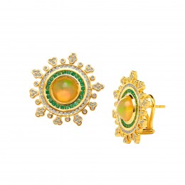 SYNA 18k Yellow Gold Mogul Earrings 