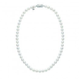 Mikimoto Akoya Pearl Choker Necklace In 18k White Gold