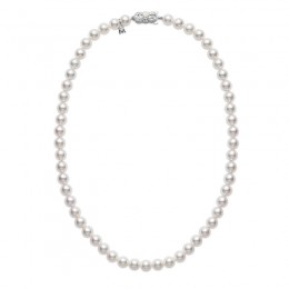 Mikimoto Princess Akoya Pearl Strand Necklace In 18k White Gold