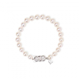 Mikimoto Akoya Pearl Bracelet In 18k White Gold