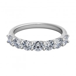 A Platinum Arched Trellis Diamond Band 