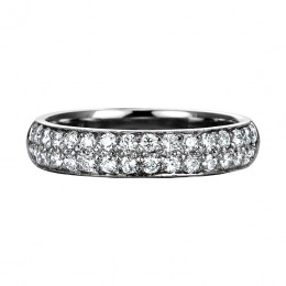 A Two Row Platinum Diamond Wedding Band