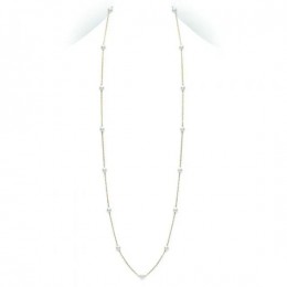 Mikimoto 32 Inch Akoya Cultured Pearl Station Necklace In Yellow Gold