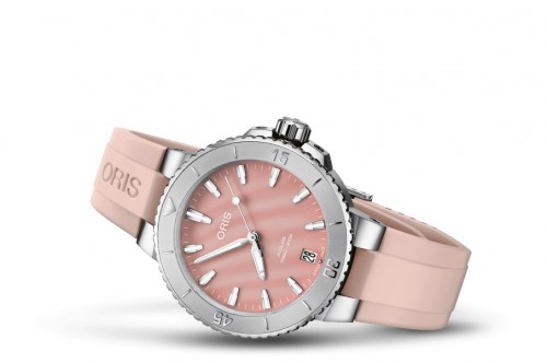 Oris Blush Pink Aquis Date 