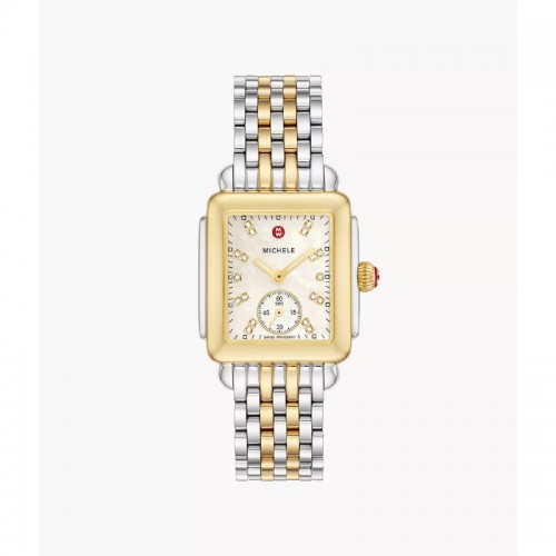 Deco Mid Two-Tone 18K Gold-Plated Diamond Dial Watch